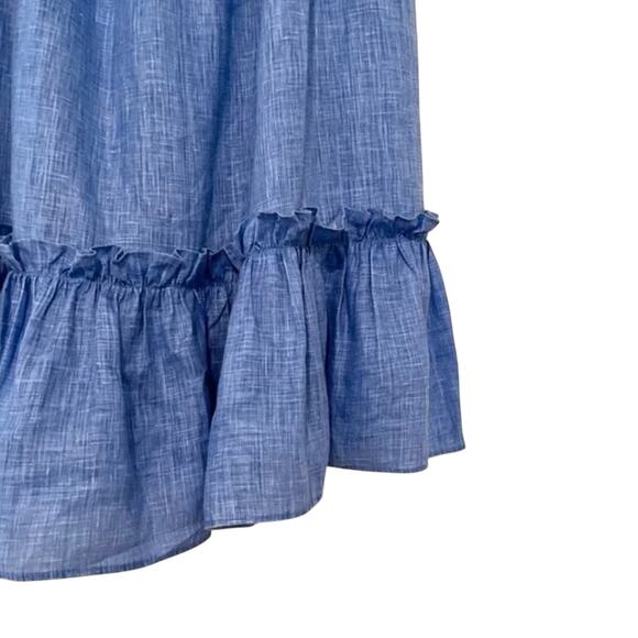 MILLY Off the Shoulder Blue Linen Dress Small - Picture 6 of 7